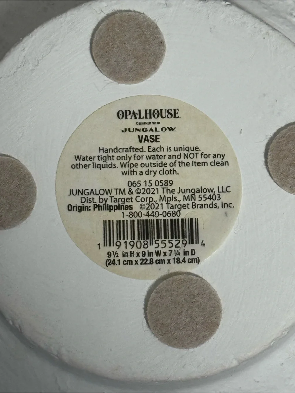 Opalhouse Designed with Jungalow White Textured Vase, Handcrafted Ceramic